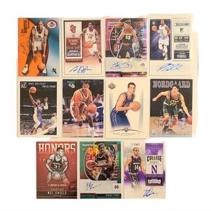 Lot of 11 NBA Autographed/Serial Numbered/Jersey Relic Basketball Cards